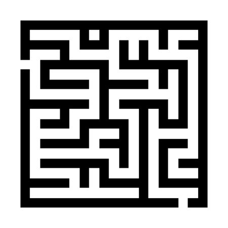 square maze. Education concept. Geometric pattern. Logo template. Vector illustration. stock image.のイラスト素材