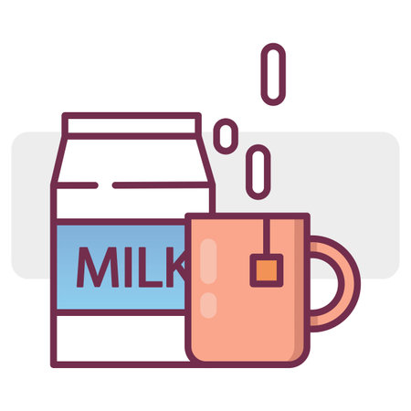 milk mug cartoon bottle. Design element. Vector illustration. stock image.のイラスト素材