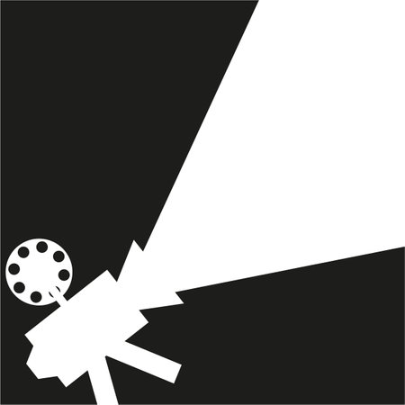 Movie projector in vintage style. Movie concept. Motion design. Vector illustration. Stock image.のイラスト素材