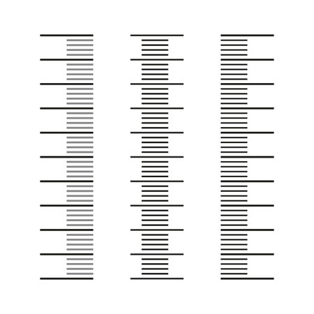 Black ruler scale. Graphic element. Vector illustration. stock image.のイラスト素材