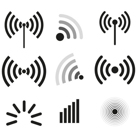 Wifi icons. Internet network. Vector illustration. Stock image.のイラスト素材
