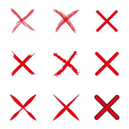 Red crosses. Cross symbol. Vector illustration. Stock image.のイラスト素材