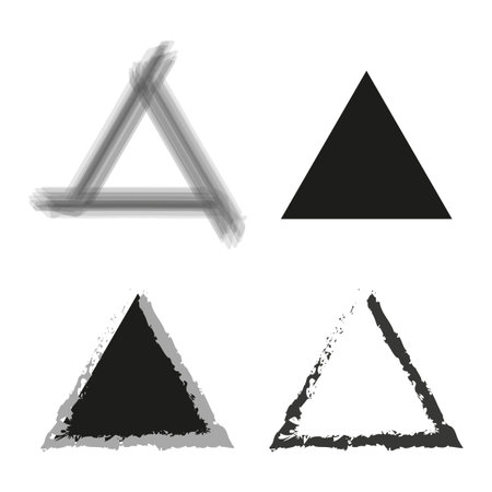 black brush triangles on white background. Vector illustration. Stock image.のイラスト素材