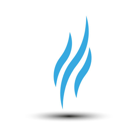 Blue smoke steam icon. Vector illustration. stock image.のイラスト素材