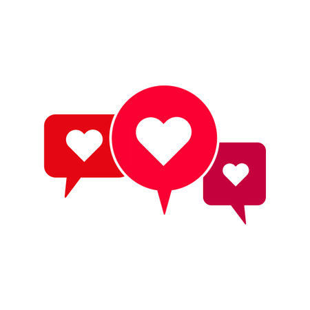 red heart messages. Social media banner. Red heart. Vector illustration.のイラスト素材
