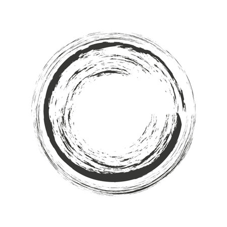 black brush circle. Abstract texture. Vector illustration.のイラスト素材