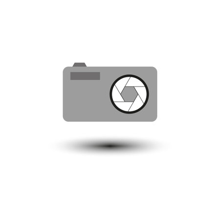Flat button with camera icon. Vector illustration.のイラスト素材