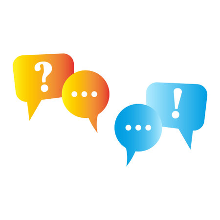 Color messages question exclamation. Solution concept. Faq concept. Vector illustration.のイラスト素材