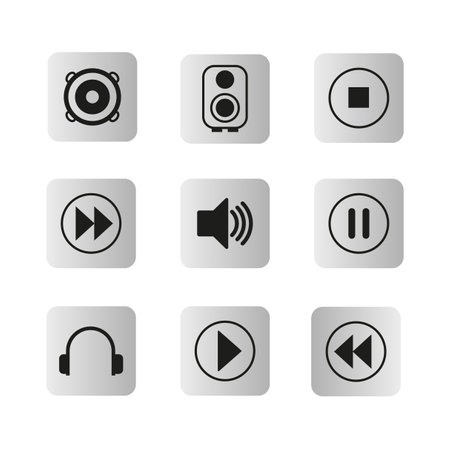 Infographic with audio icons. Audio radio app. Vector illustration.のイラスト素材