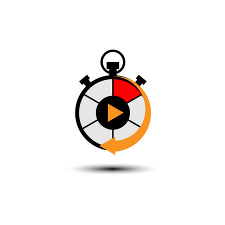 Color stopwatch. Time clock. Deadline concept. Vector illustration.のイラスト素材