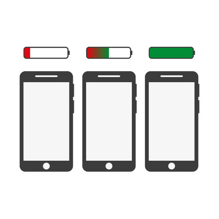 mobile phones charge set. Modern technology. Digital technology. Vector illustration.のイラスト素材