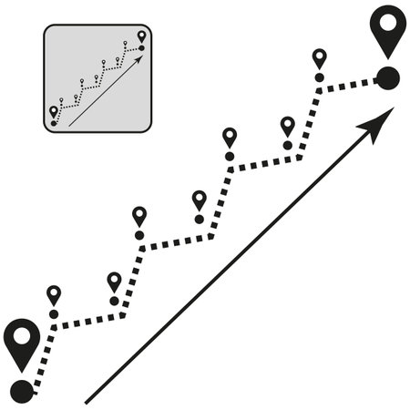 Pins way. Business strategy concept. Vector illustration.のイラスト素材
