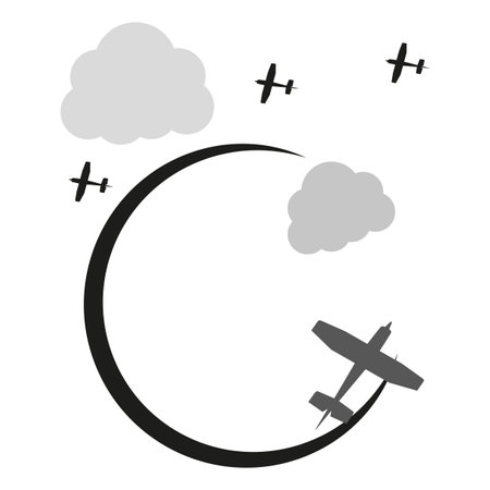 Flat planes clouds icon. Quality design element. Vector illustration.のイラスト素材