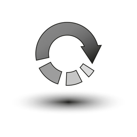 wide circular arrow. Outline symbol. Vector illustration.のイラスト素材