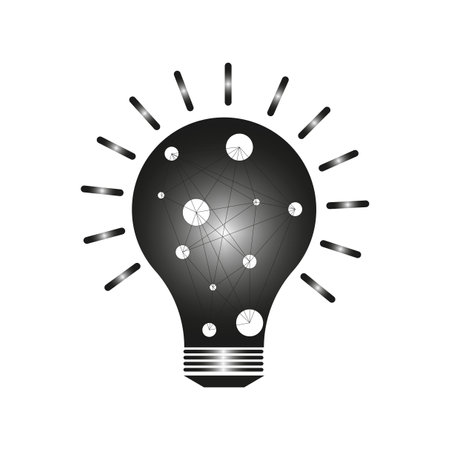 Flat light bulb. Idea creative inspiration concept. Vector illustration.のイラスト素材