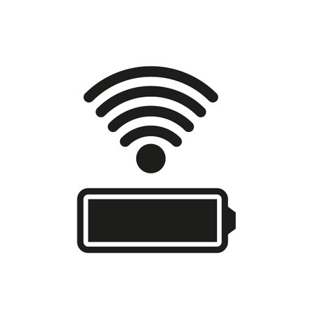 Battery wi fi icon. Internet network concept. Digital technology. Status bar. Vector illustration.のイラスト素材