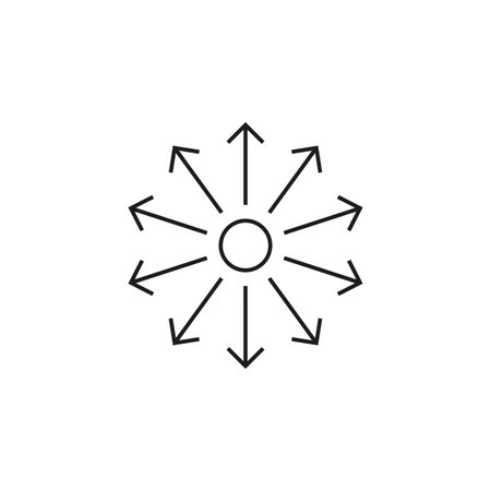 Arrows circle middle. Round shape. Vector illustration.のイラスト素材