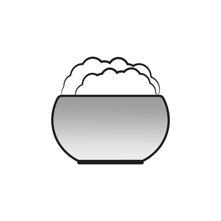 Rice bowl icon. Organic food. Vector illustration.のイラスト素材