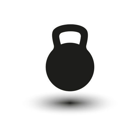 black kettlebell icon. Sports symbol. Vector illustration.のイラスト素材