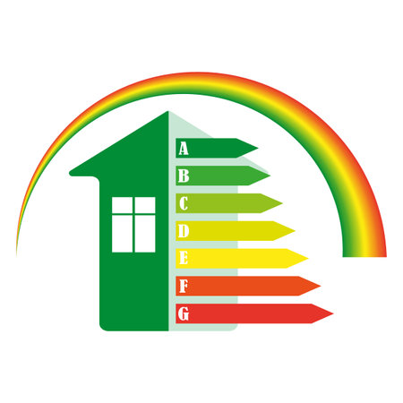 House energy saving. Vector illustration.のイラスト素材