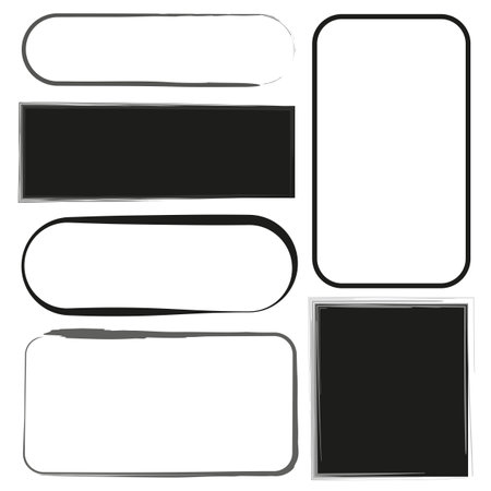Black brush rectangles. Vector illustration.のイラスト素材