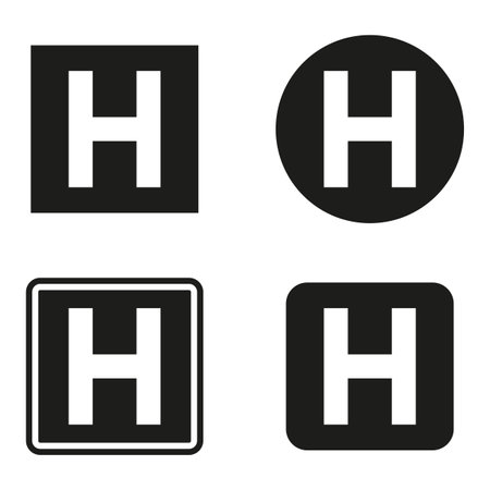 black icons landing helicopter. Travel transport concept. Vector illustration.のイラスト素材