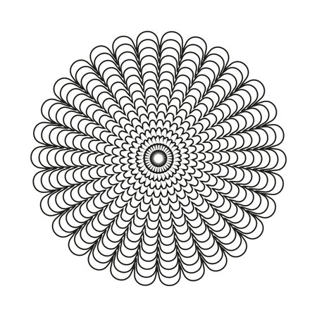 Modern circle petals line. Abstract geometric round shape. Vector illustration.のイラスト素材
