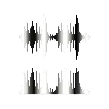 black sound wave. Music track sound wave. Vector illustration.のイラスト素材