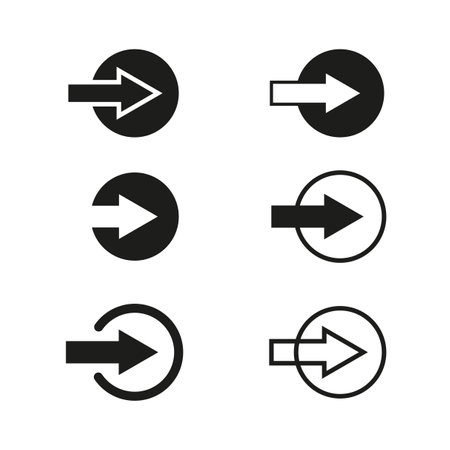 Arrows point circles in abstract style. Vector illustration.のイラスト素材