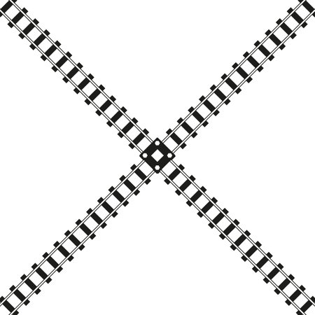 Flat cross railway for concept design. Travel transport concept. Vector illustration.のイラスト素材