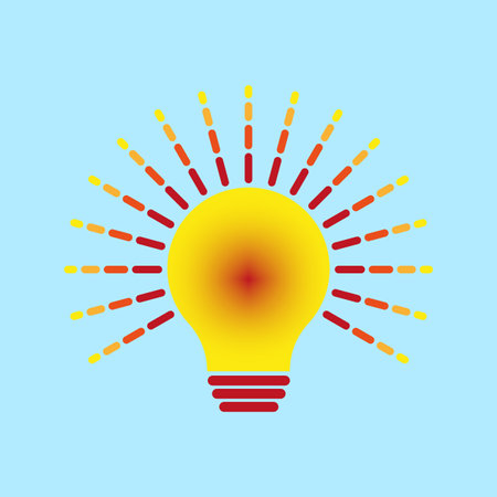 cartoon light bulb. Innovation technology concept. Advertising banner. Vector illustration.のイラスト素材