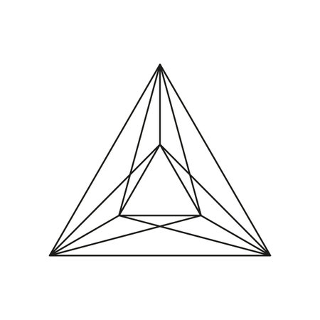 Geometric formation in abstract style. Sacred outline geometric. Vector illustration.のイラスト素材