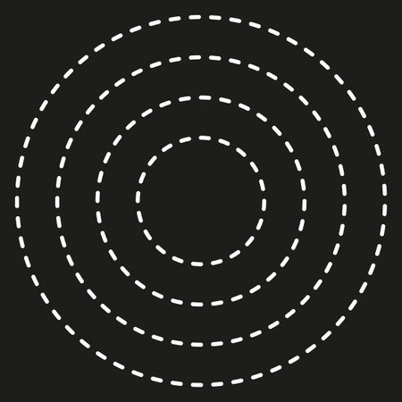 Dashed line circles. Round shape. Geometric pattern. Vector illustration.のイラスト素材