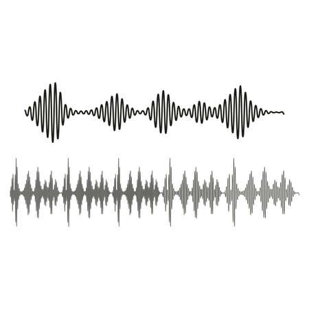 Sound waves. Music track sound wave. Vector illustration.のイラスト素材