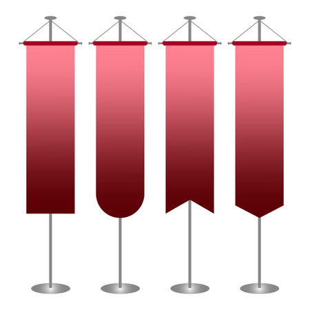 red pennants. Elegant luxury. Vector illustration.のイラスト素材