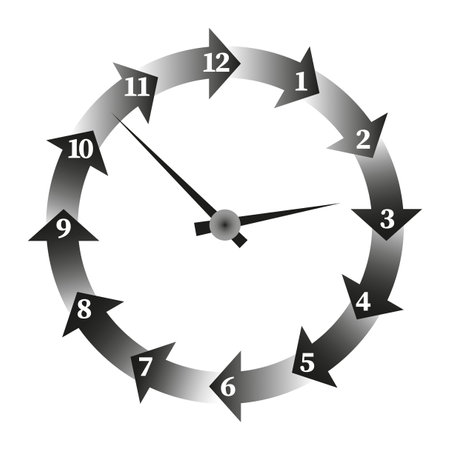 clock hands contour for concept design. Arrow clock. Vector illustration.のイラスト素材