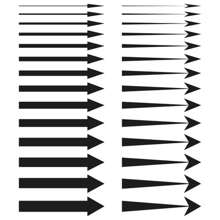 Abstract straight arrows set. Icon symbol. Vector illustration.のイラスト素材
