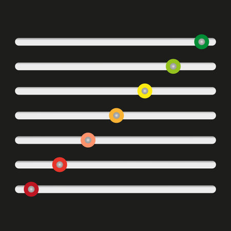 Color sliders sound. Flat button. Gradient color. Music track sound wave. Vector illustration.のイラスト素材