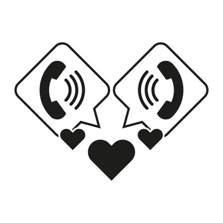 Handset heart icon for celebration design. Heart balloon. Love icon. Vector illustration.のイラスト素材