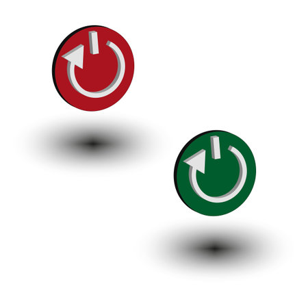 Red green volume switch. Round shape. Design element. Vector illustration.のイラスト素材