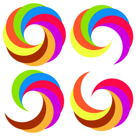 Illustration for Colored spiral stripes. Color blend. Vector illustration. - Royalty Free Image