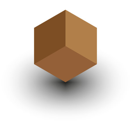 Paper art volumetriccube box. Computer technology concept. Geometric shape. Vector illustration.のイラスト素材