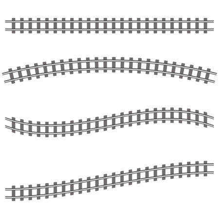 Abstract railway elements. Top view. Vector illustration.のイラスト素材