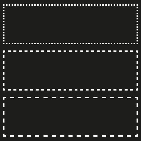 Dashed line border and frame vector element. Vector illustration.のイラスト素材