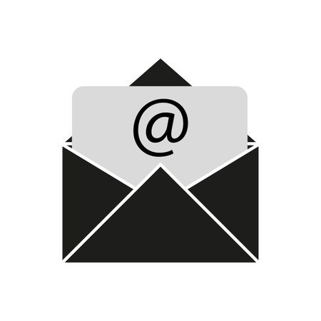Open mail icon. Vector illustration. stock image.のイラスト素材