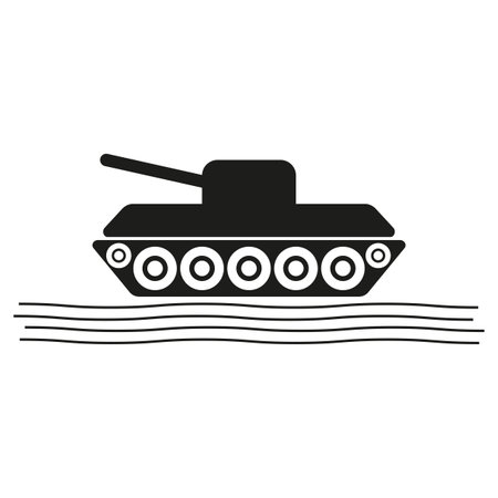 Tank war army icon vector military concept for graphic design, logo, web site, social media, mobile app, ui illustration. Vector illustration.のイラスト素材