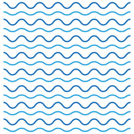 Line art blue wavy lines. Vector illustration.