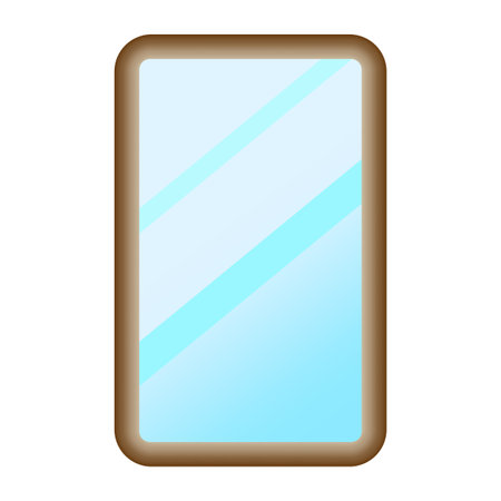 Big mirror icon. Bathroom element. Fashion concept. Full length. Wall decor. Line art. Vector illustration.のイラスト素材