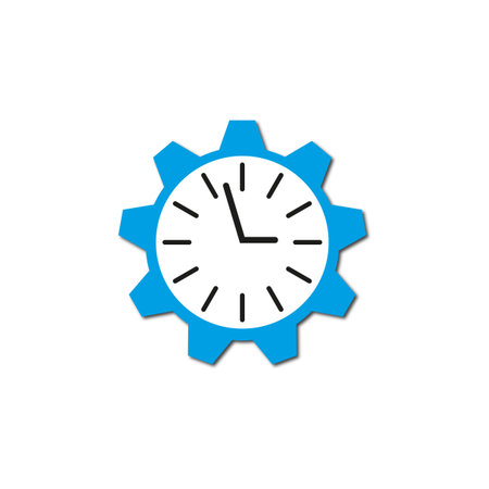 clock gear blue. Technology background. Finance management. Vector illustration.のイラスト素材