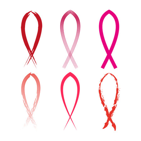 hiv sign red brush. Health awareness. World health day. Vector illustration.のイラスト素材